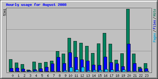 Hourly usage for August 2008