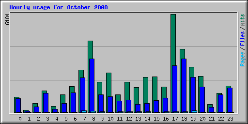 Hourly usage for October 2008
